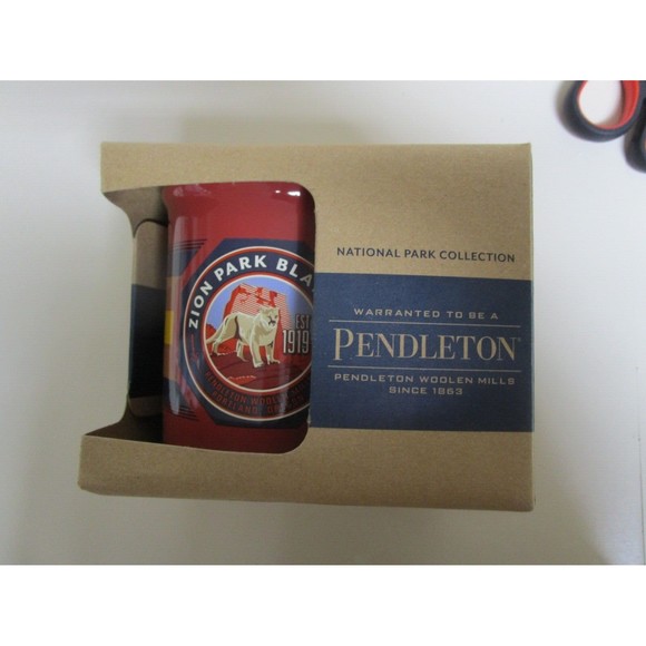 NIB Pendleton Woolen Mills National Park Collec Mug Zion Park Orange Stripe 18oz - Picture 1 of 2